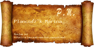 Plancsák Marina névjegykártya